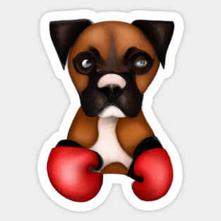 Cute Boxer Drawing Sticker